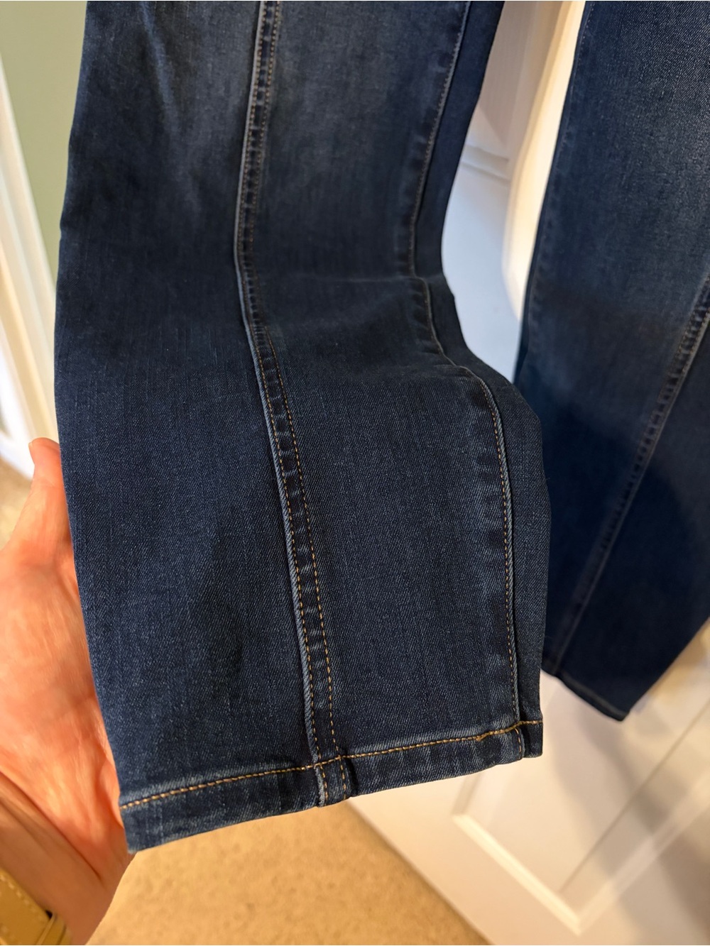 Duluth Trading Co Jean-Netics Pull-On Stretch Skinny Jeans Dark Blue Size 18 - Picture 5 of 11